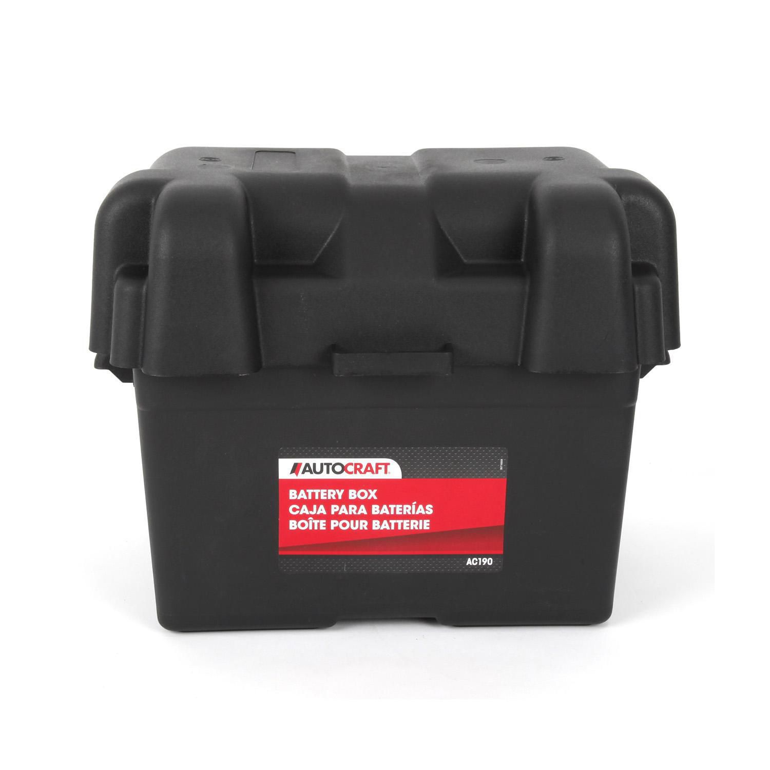 Autocraft Marine Battery Box, Small (Gp 24) - Black poly. - Length: 10.2 in  - Width: 7 in - Height: 7.6 in, 1 each, sold by each